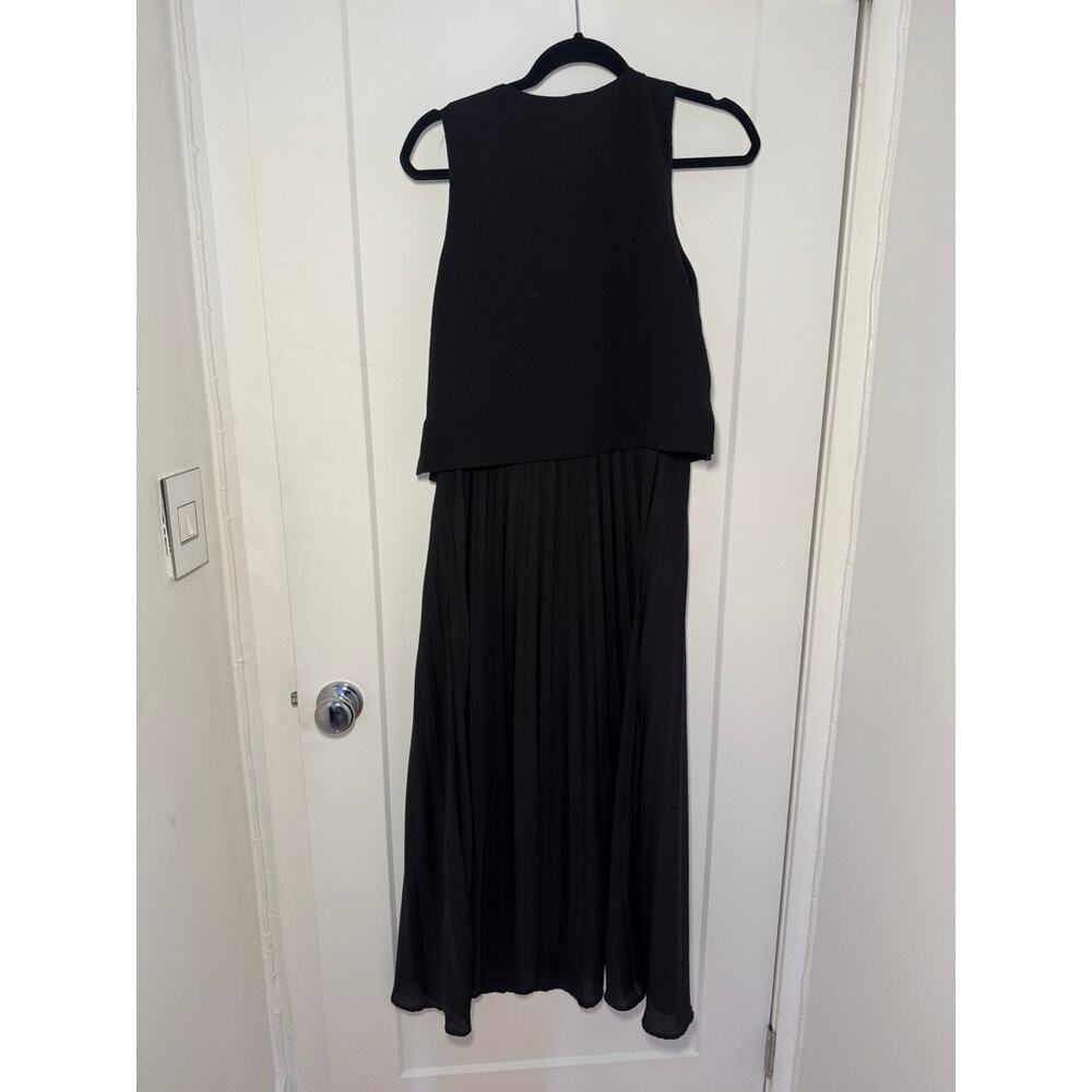 Zara | Pleated Combination Midi Dress – Black (Size M) - Picture 6 of 6